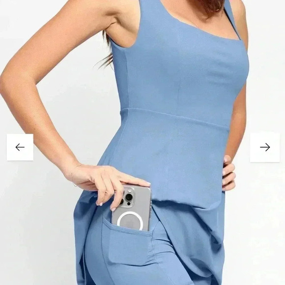 POPILUSH Shapewear Dress Square Neck Workout (pockets on the inner short) - Picture 2 of 9